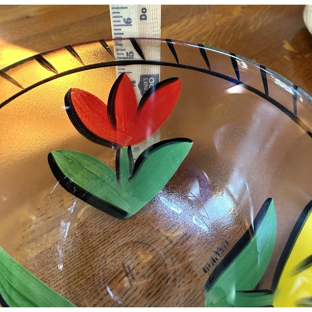 New Beautiful Colorful Ulrica Hydman Kosta Boda Signed Tulipa Bowl